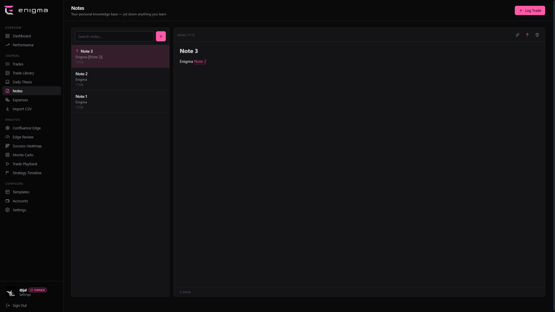 Pinned notes you can reorder and paste screenshots into.
